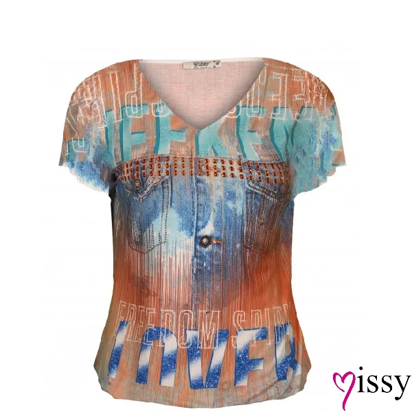 Missy Shirt blauw / Orange