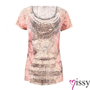 Missy T-shirt Roze / grijs / wit