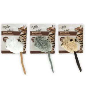 AFP Lambswool-Wooly Mouse with mouse sound Catnip