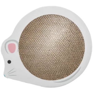 Junior krabkarton, muis, catnip, 35 × 2,5 × 29,5 cm, wit