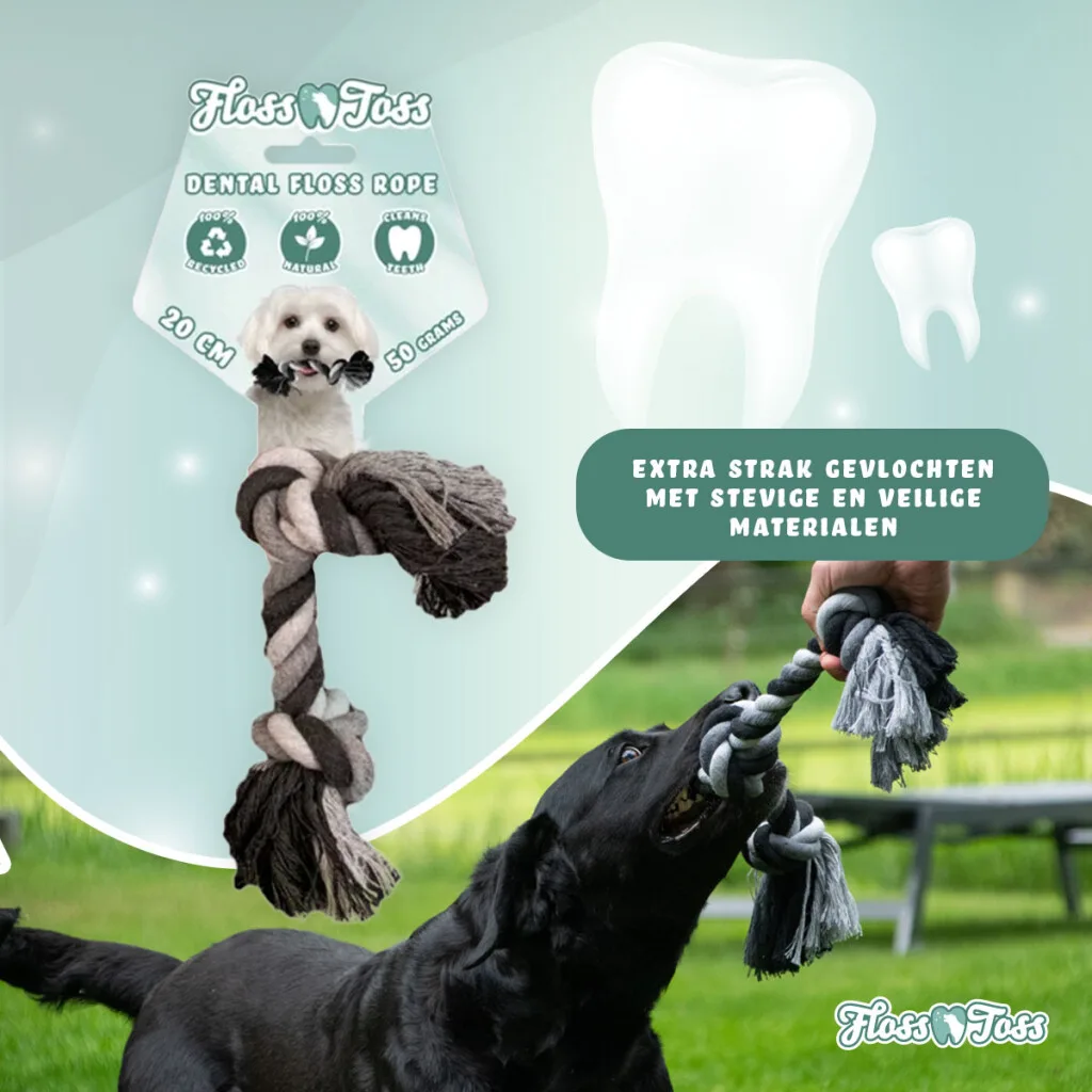 Floss Toss Dental Rope 2 Knot - 30 cm - Afbeelding 2