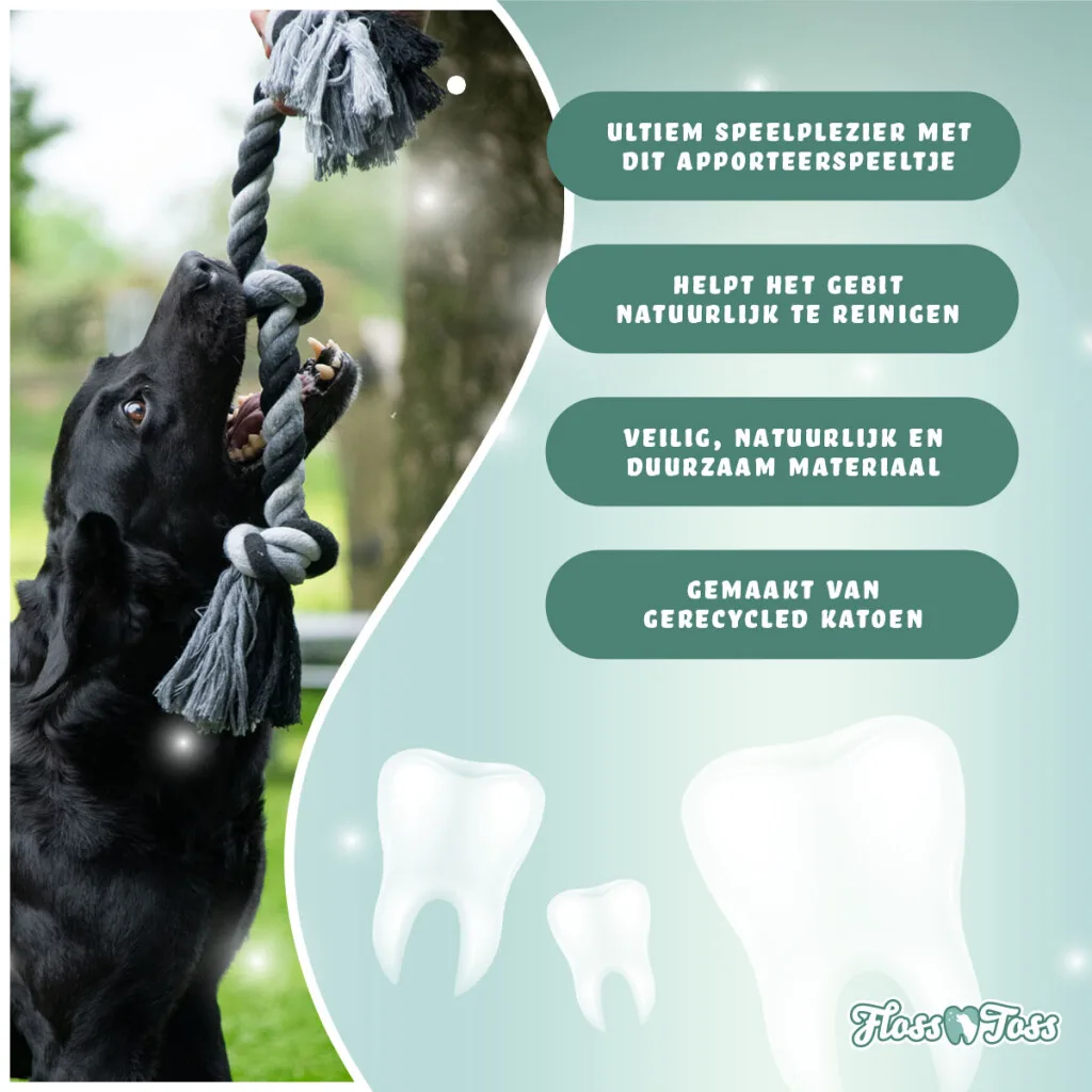 Floss Toss Dental Rope 2 Knot - 30 cm - Afbeelding 5