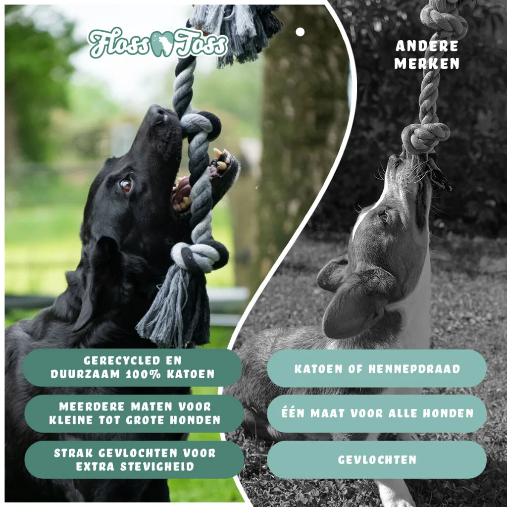 Floss Toss Dental Rope 2 Knot - 30 cm - Afbeelding 3