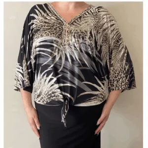 Blouse Zwart V hals