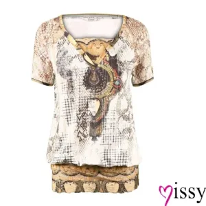 Missy T-shirt Geel / wit