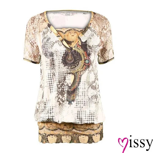 Missy T-shirt Geel / wit