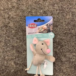 Muis, pluche, catnip, 11 cm, beige