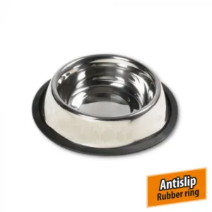RVS Voerbak Anti Slip 17 cm - 1 Ltr.