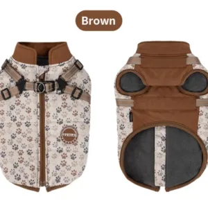 XL jas pootafdruk met tuigje bruin