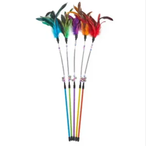 Test kattenhengel met veren