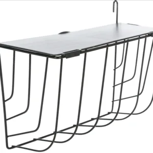 Hooiruif, hangend, met deksel, metaal, 25 × 18 × 12 cm, zwart