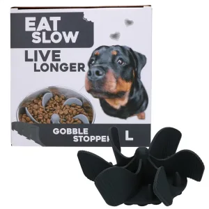 Eat Slow Live Longer Gobble Stopper L Grey
