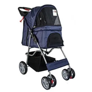 HONDENBUGGY DONKERBLAUW - 4 WIELEN