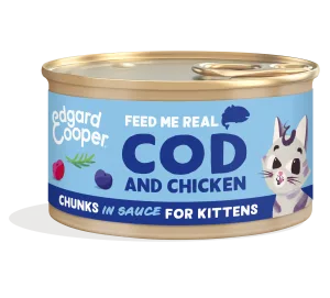 Edgard&Cooper kat kitten chunks kabeljauw&kip 85gr