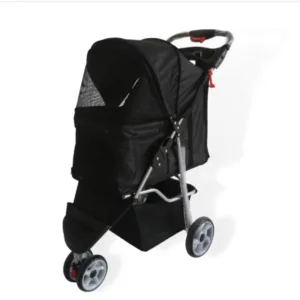 HONDENBUGGY MODERN - ZWART - 3 WIELEN