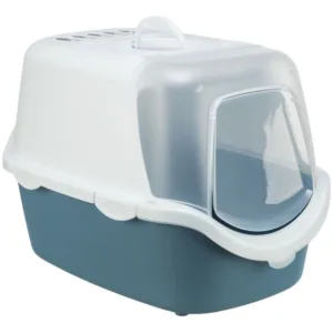 Kattenbak Vico Open Top, met kap, 40 × 40 × 56 cm, blauw/wit